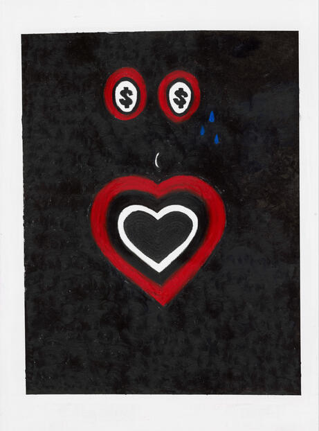 LITTLE BLACK SAMBO | (Private Collection) 48 in x 36 in. Oil Pastel on Canvas | Drawn from the infamous children’s book, this work critiques the persistence of coon caricature in American culture.