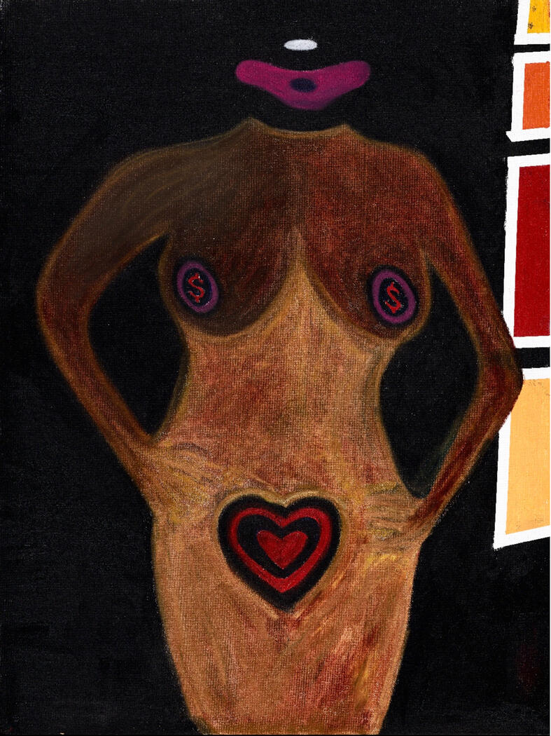 Mammy | 48 IN. X 36 IN. (Private Collection) 48 in x 36 in. Oil Pastel on Canvas