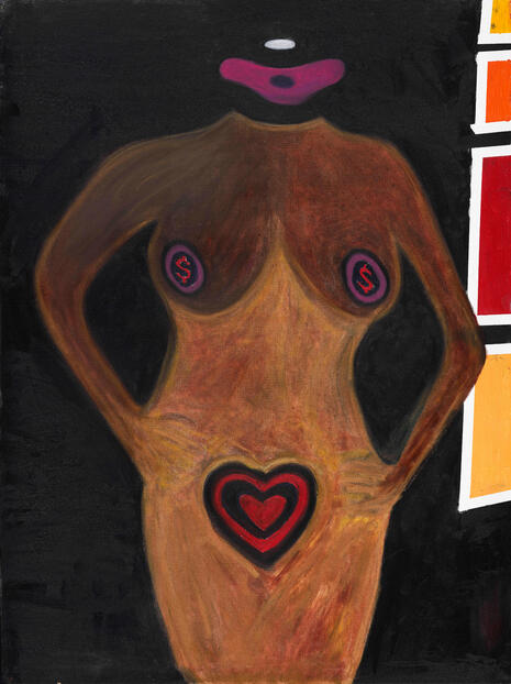Mammy | 48 IN. X 36 IN. (Private Collection) 48 in x 36 in. Oil Pastel on Canvas | Interrogates the Mammy figure, one of the most enduring racial stereotypes.