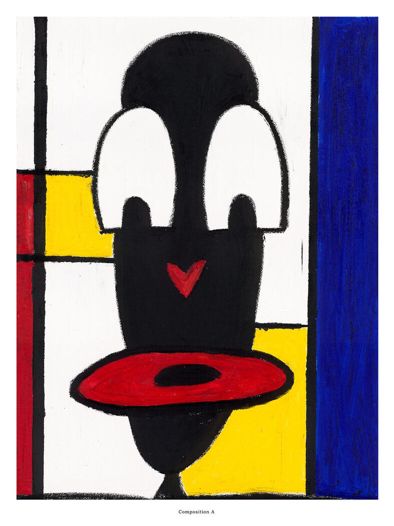 Composition A Oil pastel and pencil on paper 18 x 24 inches 2023