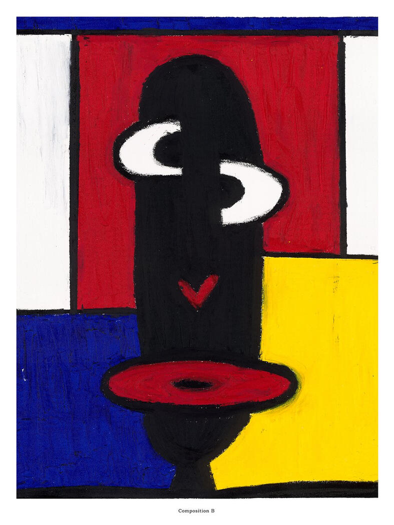 Composition B Oil pastel and pencil on paper 18 x 24 inches 2023